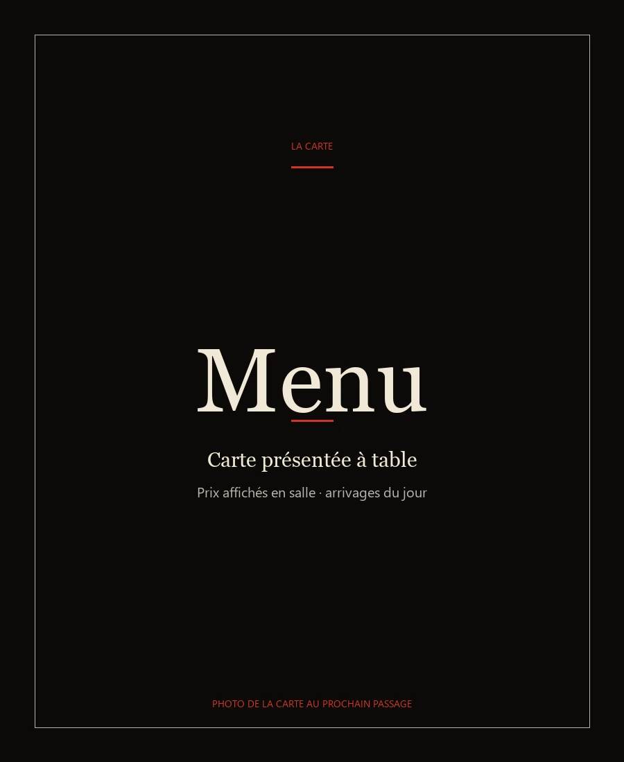 Carte Chez Pavo, photo de la carte au prochain passage